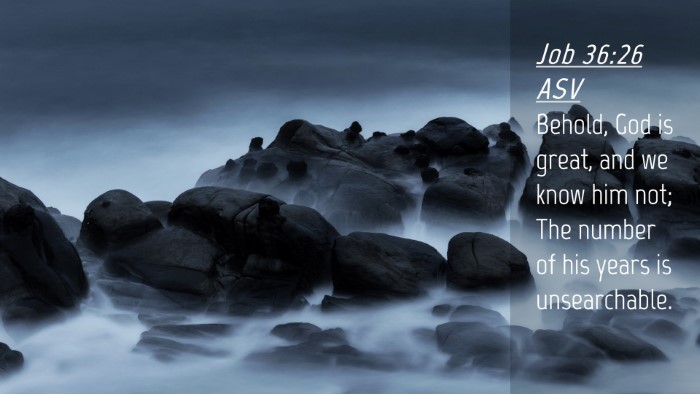 Picture 04 - Job 36:26 ASV Desktop Wallpaper - Behold, God is great, and we know him not; The - Desktop Bible Verse Wallpaper