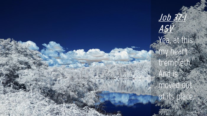 Picture 04 - Job 37:1 ASV Desktop Wallpaper - Yea, at this my heart trembleth, And is moved out - Desktop Bible Verse Wallpaper