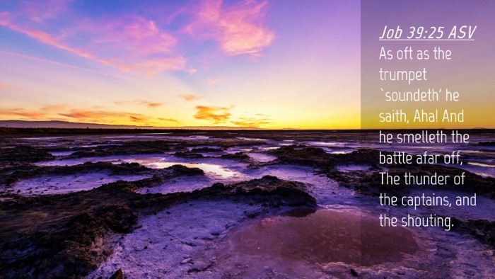 Picture 04 - Job 39:25 ASV Desktop Wallpaper - As oft as the trumpet `soundeth' he saith, Aha! - Desktop Bible Verse Wallpaper