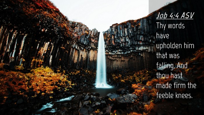 Picture 04 - Job 4:4 ASV Desktop Wallpaper - Thy words have upholden him that was falling, And - Desktop Bible Verse Wallpaper