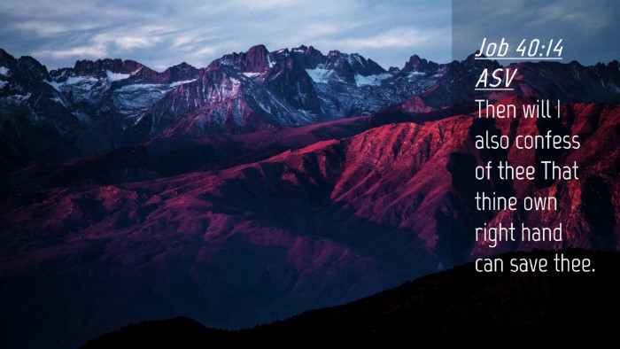 Picture 04 - Job 40:14 ASV Desktop Wallpaper - Then will I also confess of thee That thine own - Desktop Bible Verse Wallpaper