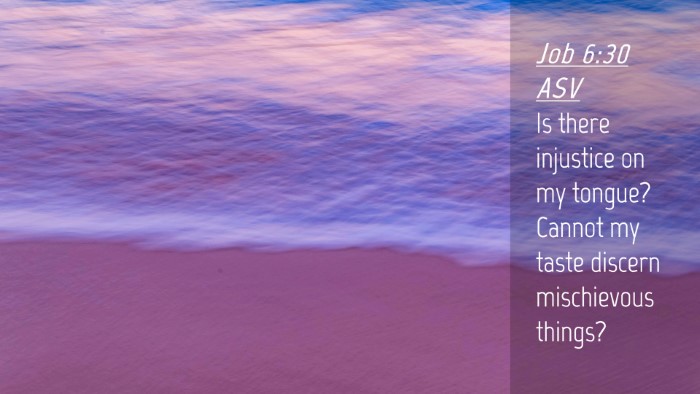 Picture 04 - Job 6:30 ASV Desktop Wallpaper - Is there injustice on my tongue? Cannot my taste - Desktop Bible Verse Wallpaper