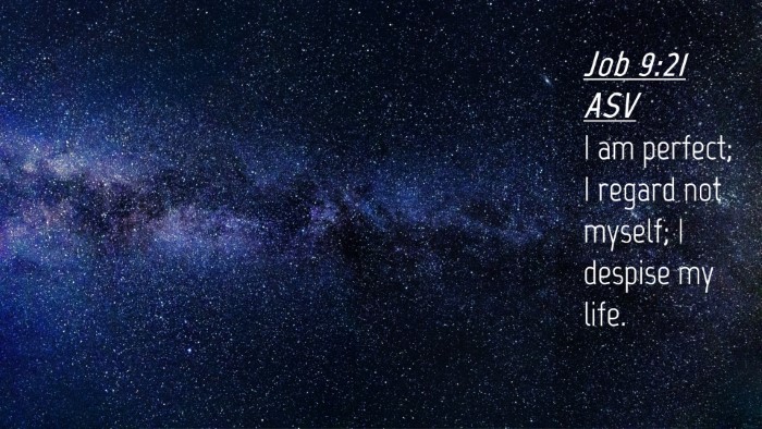 Picture 04 - Job 9:21 ASV Desktop Wallpaper - I am perfect; I regard not myself; I despise my - Desktop Bible Verse Wallpaper