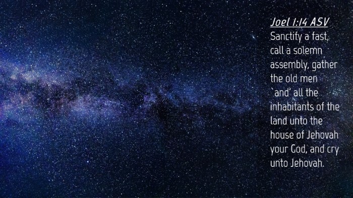 Picture 04 - Joel 1:14 ASV Desktop Wallpaper - Sanctify a fast, call a solemn assembly, gather - Desktop Bible Verse Wallpaper