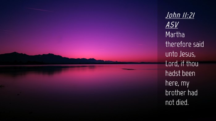 Picture 04 - John 11:21 ASV Desktop Wallpaper - Martha therefore said unto Jesus, Lord, if thou - Desktop Bible Verse Wallpaper