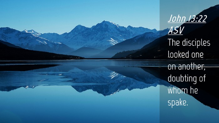 Picture 04 - John 13:22 ASV Desktop Wallpaper - The disciples looked one on another, doubting of - Desktop Bible Verse Wallpaper