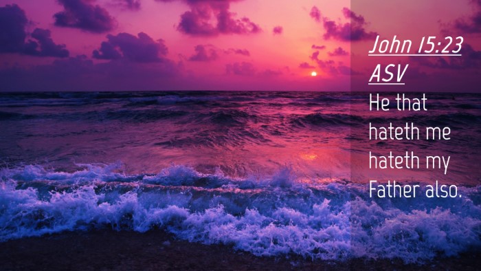 Picture 04 - John 15:23 ASV Desktop Wallpaper - He that hateth me hateth my Father - Desktop Bible Verse Wallpaper