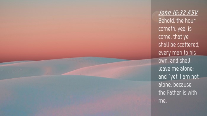 Picture 04 - John 16:32 ASV Desktop Wallpaper - Behold, the hour cometh, yea, is come, that ye - Desktop Bible Verse Wallpaper