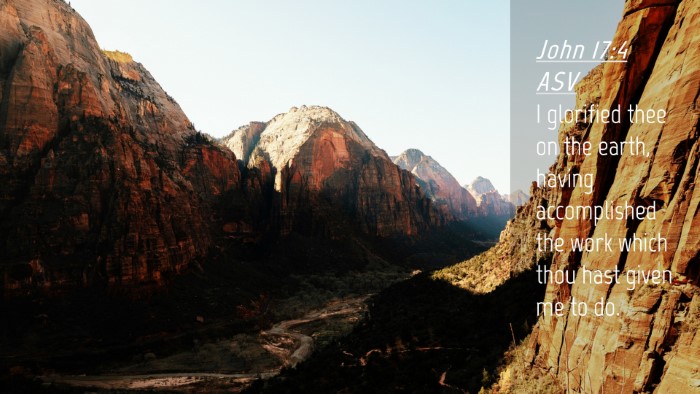 Picture 04 - John 17:4 ASV Desktop Wallpaper - I glorified thee on the earth, having - Desktop Bible Verse Wallpaper