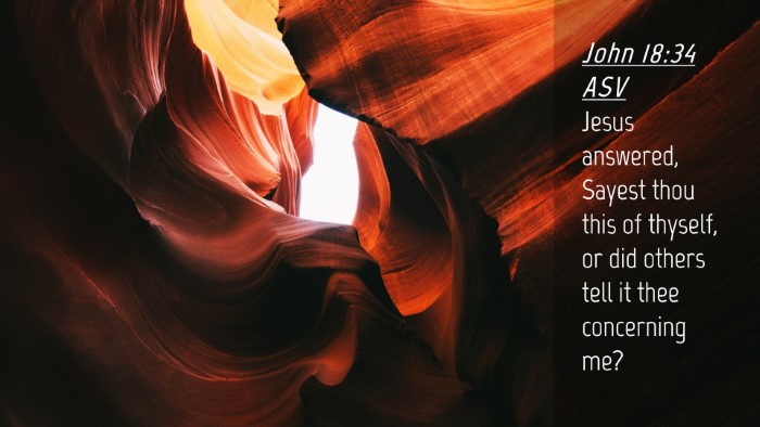 Picture 04 - John 18:34 ASV Desktop Wallpaper - Jesus answered, Sayest thou this of thyself, or - Desktop Bible Verse Wallpaper