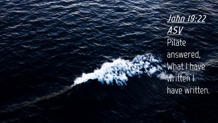 Picture 04 - John 19:22 ASV Desktop Wallpaper - Pilate answered, What I have written I have - Desktop Bible Verse Wallpaper
