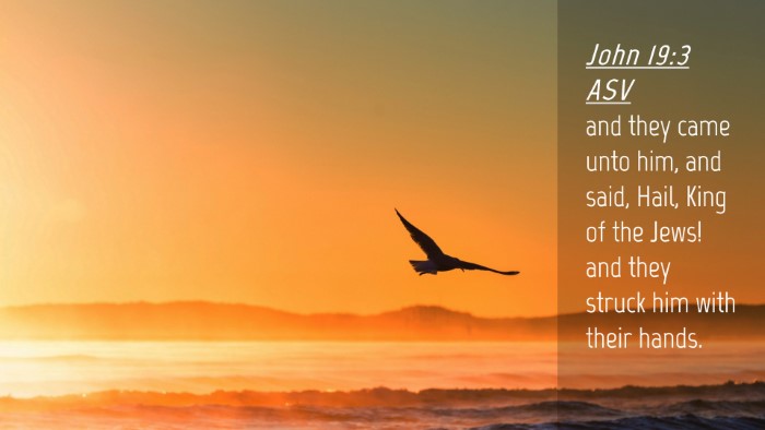 Picture 04 - John 19:3 ASV Desktop Wallpaper - and they came unto him, and said, Hail, King of - Desktop Bible Verse Wallpaper
