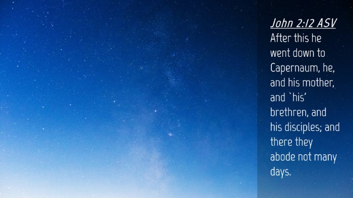 Picture 04 - John 2:12 ASV Desktop Wallpaper - After this he went down to Capernaum, he, and his - Desktop Bible Verse Wallpaper