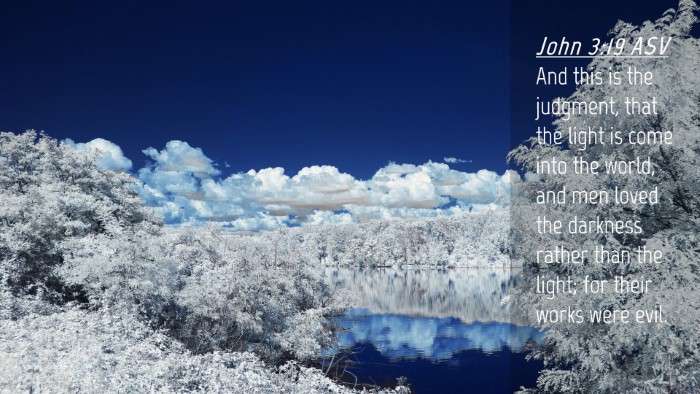 Picture 04 - John 3:19 ASV Desktop Wallpaper - And this is the judgment, that the light is come - Desktop Bible Verse Wallpaper