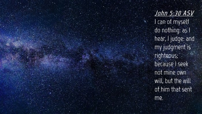 Picture 04 - John 5:30 ASV Desktop Wallpaper - I can of myself do nothing: as I hear, I judge: - Desktop Bible Verse Wallpaper