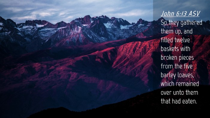 Picture 04 - John 6:13 ASV Desktop Wallpaper - So they gathered them up, and filled twelve - Desktop Bible Verse Wallpaper