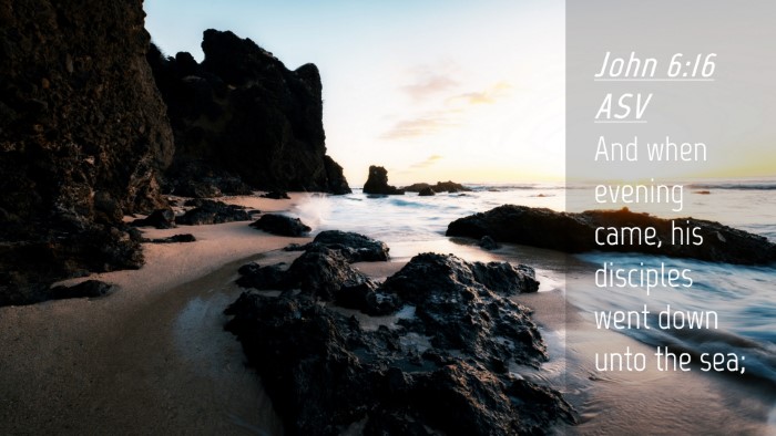 Picture 04 - John 6:16 ASV Desktop Wallpaper - And when evening came, his disciples went down - Desktop Bible Verse Wallpaper