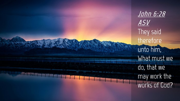 Picture 04 - John 6:28 ASV Desktop Wallpaper - They said therefore unto him, What must we do, - Desktop Bible Verse Wallpaper