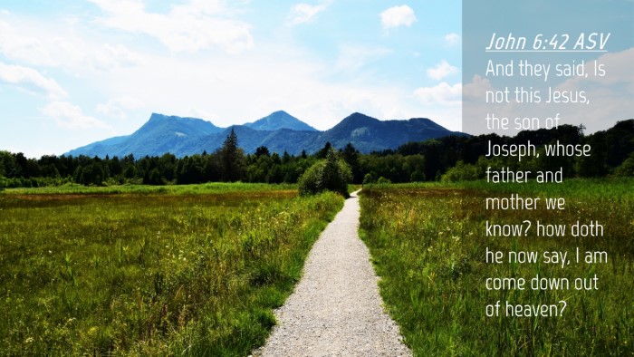 Picture 04 - John 6:42 ASV Desktop Wallpaper - And they said, Is not this Jesus, the son of - Desktop Bible Verse Wallpaper