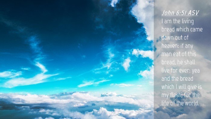 Picture 04 - John 6:51 ASV Desktop Wallpaper - I am the living bread which came down out of - Desktop Bible Verse Wallpaper