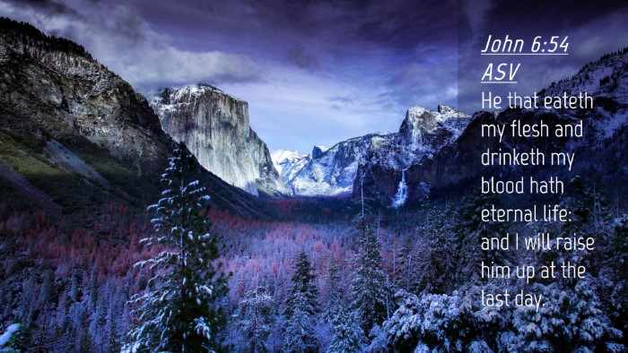 Picture 04 - John 6:54 ASV Desktop Wallpaper - He that eateth my flesh and drinketh my blood - Desktop Bible Verse Wallpaper