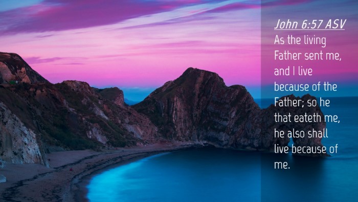Picture 04 - John 6:57 ASV Desktop Wallpaper - As the living Father sent me, and I live because - Desktop Bible Verse Wallpaper