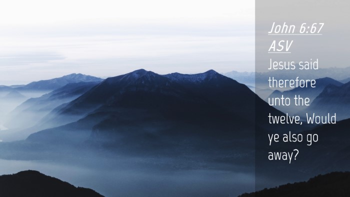 Picture 04 - John 6:67 ASV Desktop Wallpaper - Jesus said therefore unto the twelve, Would ye - Desktop Bible Verse Wallpaper