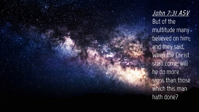 Picture 04 - John 7:31 ASV Desktop Wallpaper - But of the multitude many believed on him; and - Desktop Bible Verse Wallpaper