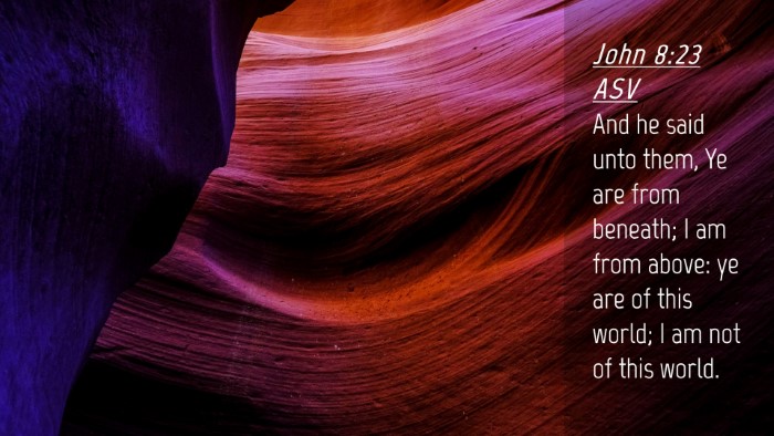 Picture 04 - John 8:23 ASV Desktop Wallpaper - And he said unto them, Ye are from beneath; I am - Desktop Bible Verse Wallpaper