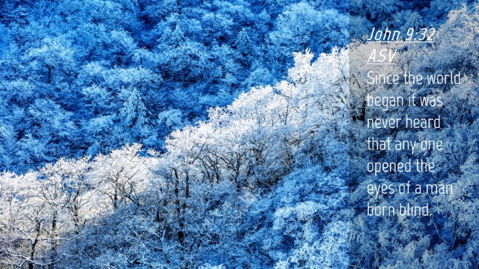 Picture 04 - John 9:32 ASV Desktop Wallpaper - Since the world began it was never heard that any - Desktop Bible Verse Wallpaper