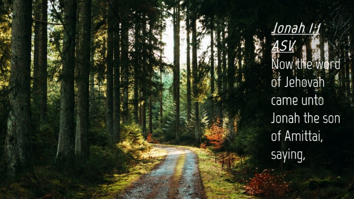 Picture 04 - Jonah 1:1 ASV Desktop Wallpaper - Now the word of Jehovah came unto Jonah the son - Desktop Bible Verse Wallpaper