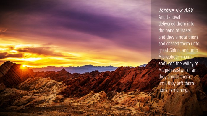Picture 04 - Joshua 11:8 ASV Desktop Wallpaper - And Jehovah delivered them into the hand of - Desktop Bible Verse Wallpaper