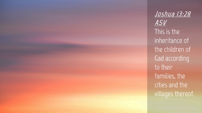 Picture 04 - Joshua 13:28 ASV Desktop Wallpaper - This is the inheritance of the children of Gad - Desktop Bible Verse Wallpaper