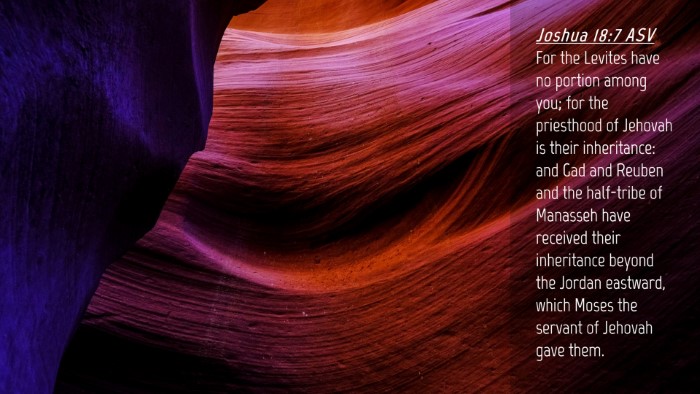 Picture 04 - Joshua 18:7 ASV Desktop Wallpaper - For the Levites have no portion among you; for - Desktop Bible Verse Wallpaper