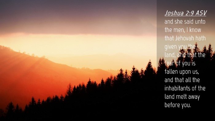 Picture 04 - Joshua 2:9 ASV Desktop Wallpaper - and she said unto the men, I know that Jehovah - Desktop Bible Verse Wallpaper