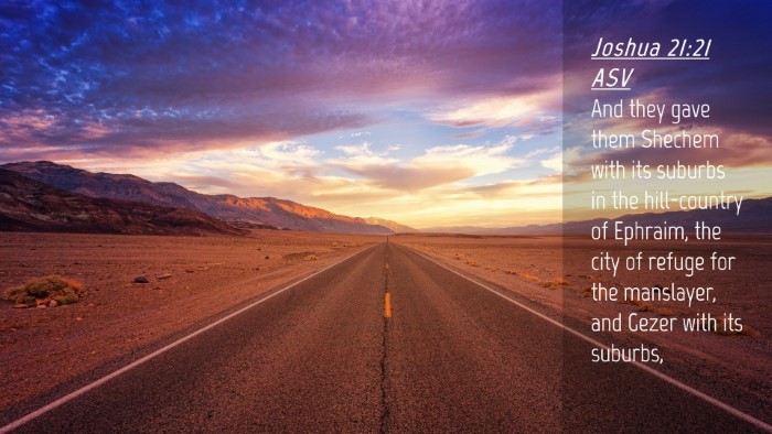Picture 04 - Joshua 21:21 ASV Desktop Wallpaper - And they gave them Shechem with its suburbs in - Desktop Bible Verse Wallpaper