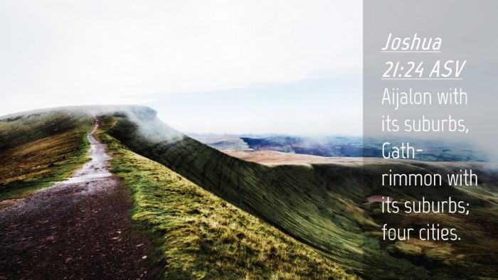Picture 04 - Joshua 21:24 ASV Desktop Wallpaper - Aijalon with its suburbs, Gath-rimmon with its - Desktop Bible Verse Wallpaper