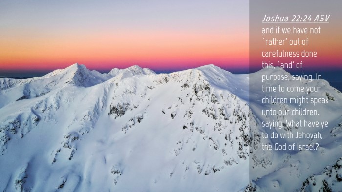 Picture 04 - Joshua 22:24 ASV Desktop Wallpaper - and if we have not `rather' out of carefulness - Desktop Bible Verse Wallpaper