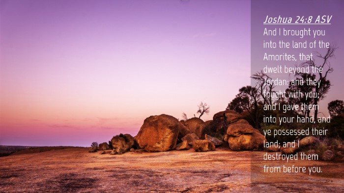 Picture 04 - Joshua 24:8 ASV Desktop Wallpaper - And I brought you into the land of the Amorites, - Desktop Bible Verse Wallpaper