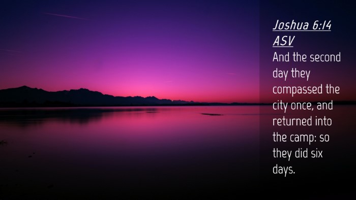 Picture 04 - Joshua 6:14 ASV Desktop Wallpaper - And the second day they compassed the city once, - Desktop Bible Verse Wallpaper