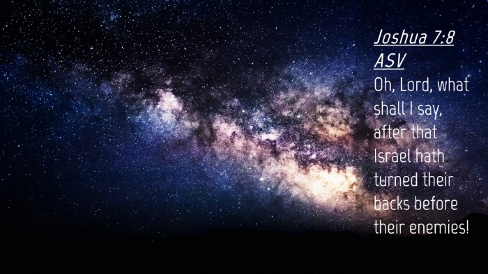 Picture 04 - Joshua 7:8 ASV Desktop Wallpaper - Oh, Lord, what shall I say, after that Israel - Desktop Bible Verse Wallpaper