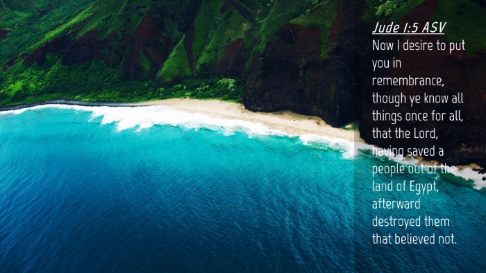 Picture 04 - Jude 1:5 ASV Desktop Wallpaper - Now I desire to put you in remembrance, though ye - Desktop Bible Verse Wallpaper