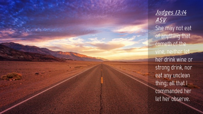 Picture 04 - Judges 13:14 ASV Desktop Wallpaper - She may not eat of anything that cometh of the - Desktop Bible Verse Wallpaper