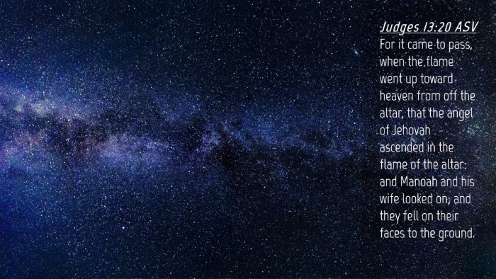 Picture 04 - Judges 13:20 ASV Desktop Wallpaper - For it came to pass, when the flame went up - Desktop Bible Verse Wallpaper