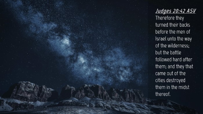 Picture 04 - Judges 20:42 ASV Desktop Wallpaper - Therefore they turned their backs before the men - Desktop Bible Verse Wallpaper