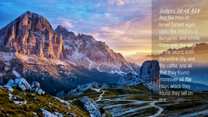 Picture 04 - Judges 20:48 ASV Desktop Wallpaper - And the men of Israel turned again upon the - Desktop Bible Verse Wallpaper