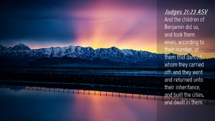 Picture 04 - Judges 21:23 ASV Desktop Wallpaper - And the children of Benjamin did so, and took - Desktop Bible Verse Wallpaper