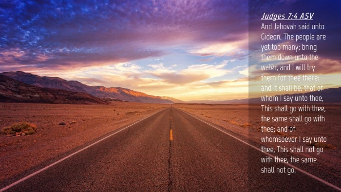 Picture 04 - Judges 7:4 ASV Desktop Wallpaper - And Jehovah said unto Gideon, The people are yet - Desktop Bible Verse Wallpaper