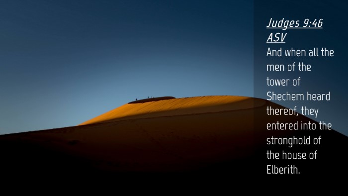 Picture 04 - Judges 9:46 ASV Desktop Wallpaper - And when all the men of the tower of Shechem - Desktop Bible Verse Wallpaper