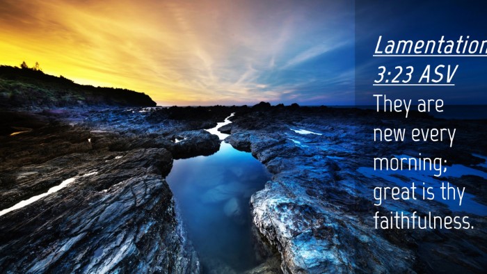 Picture 04 - Lamentations 3:23 ASV Desktop Wallpaper - They are new every morning; great is thy - Desktop Bible Verse Wallpaper